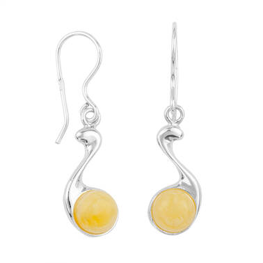 KOLCZYKI SREBRNE Z BURSZTYNEM