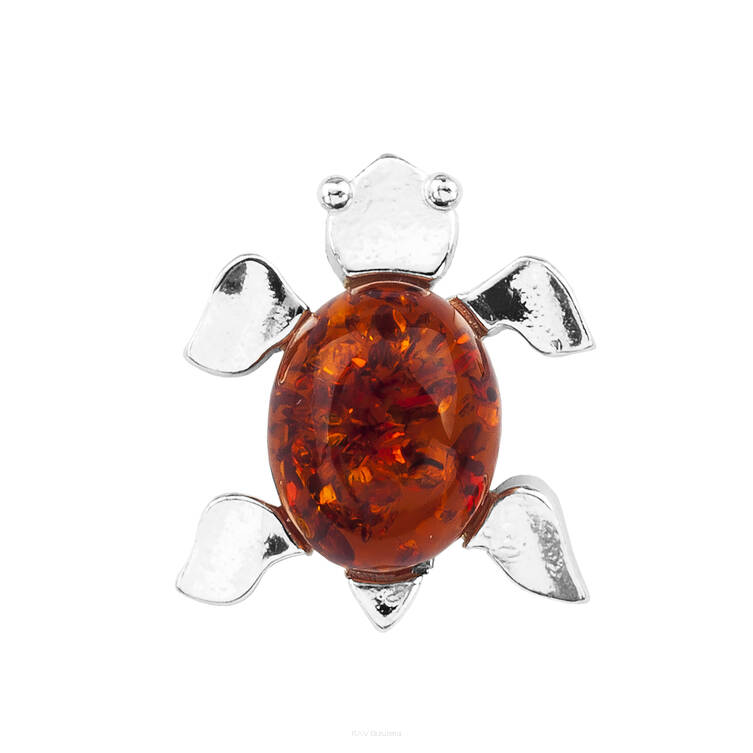 WISIOREK SREBRNY Z BURSZTYNEM