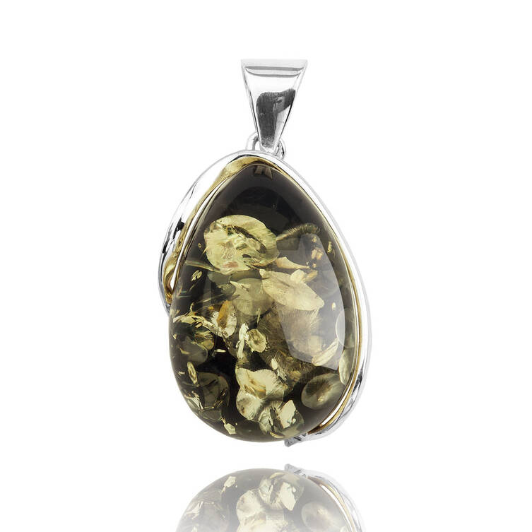 WISIOREK SREBRNY Z BURSZTYNEM