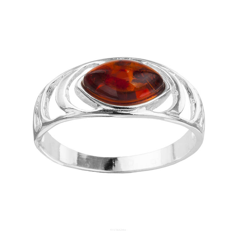 PIERŚCIONEK SREBRO Z BURSZTYNEM