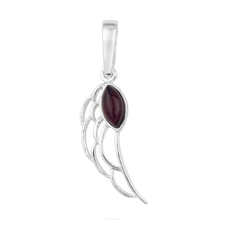 WISIOREK SREBRNY Z BURSZTYNEM