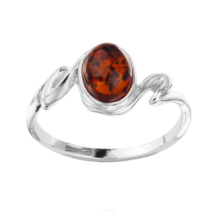 PIERŚCIONEK SREBRO Z BURSZTYNEM