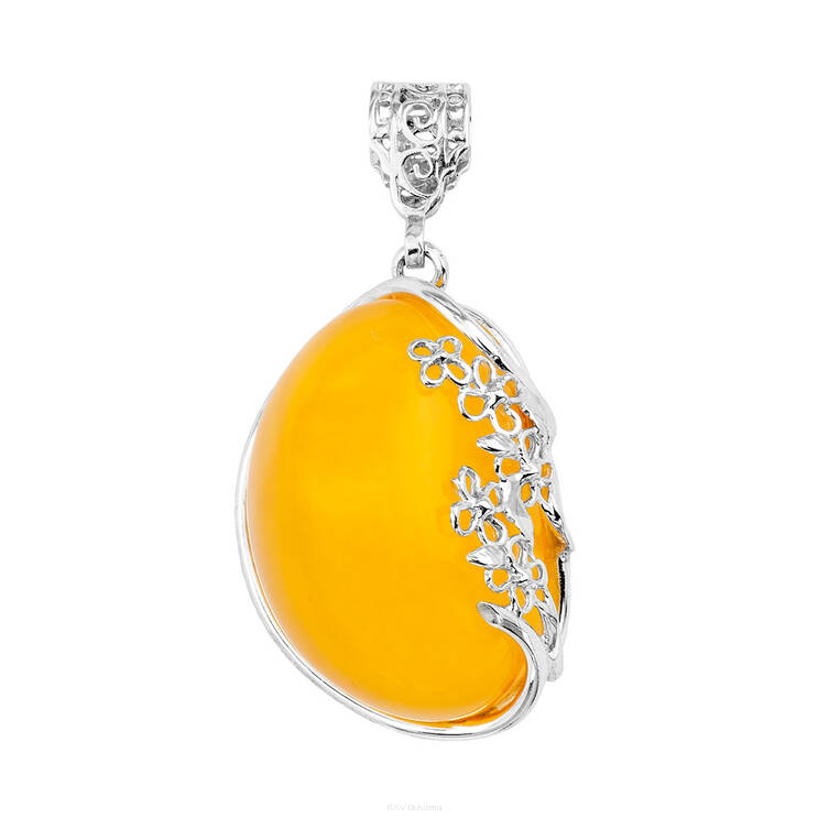 WISIOR UNIKATOWY SREBRNO BURSZTYNOWY