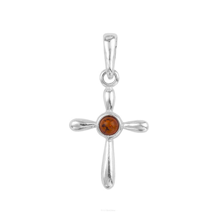 WISIOREK SREBRNY Z BURSZTYNEM