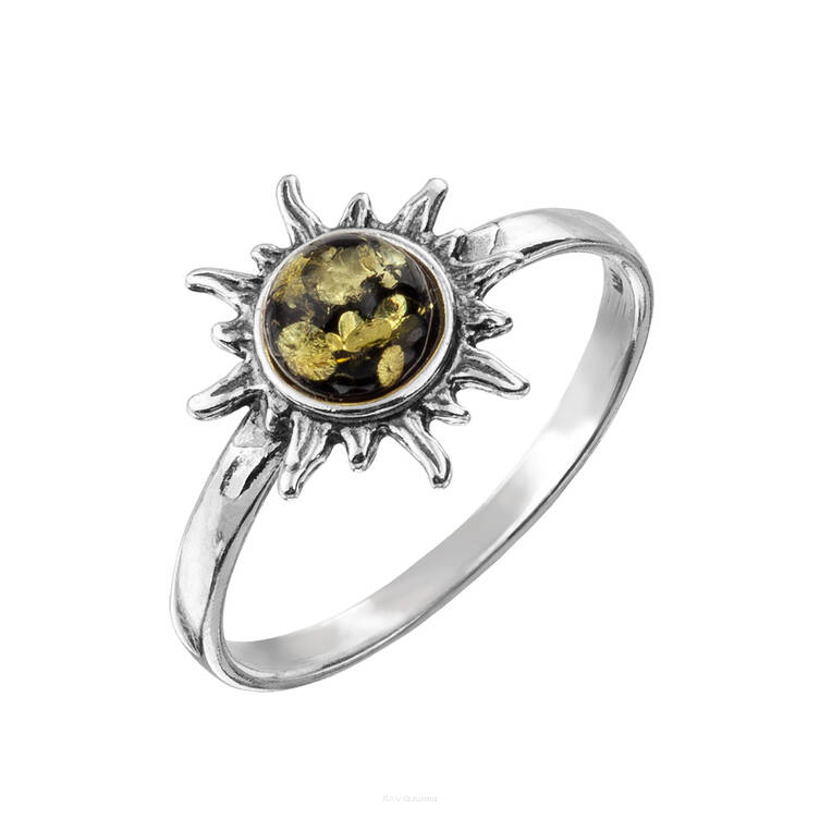 PIERŚCIONEK SREBRNY Z BURSZTYNEM