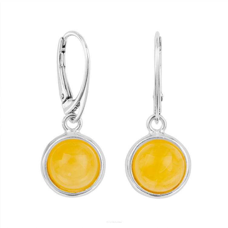 KOLCZYKI SREBRNE Z BURSZTYNEM