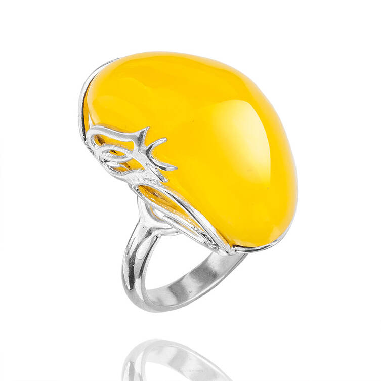 PIERŚCIONEK SREBRO Z BURSZTYNEM