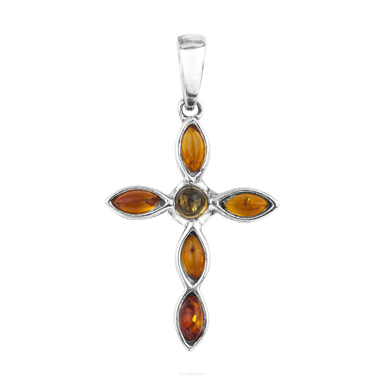 WISIOREK SREBRNY Z BURSZTYNEM