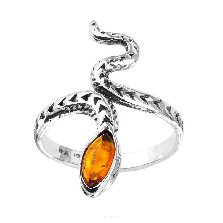 PIERŚCIONEK SREBRO Z BURSZTYNEM