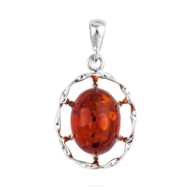 WISIOREK SREBRNY Z BURSZTYNEM