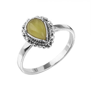 PIERŚCIONEK SREBRNY Z BURSZTYNEM