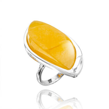 PIERŚCIONEK SREBRO Z BURSZTYNEM