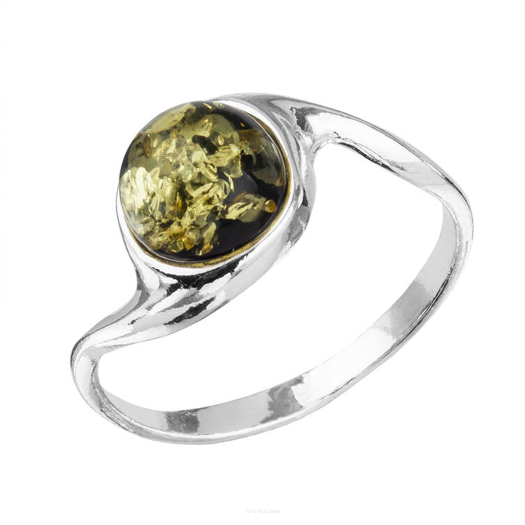 PIERŚCIONEK SREBRO Z BURSZTYNEM