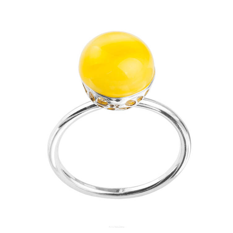 PIERŚCIONEK SREBRO Z BURSZTYNEM