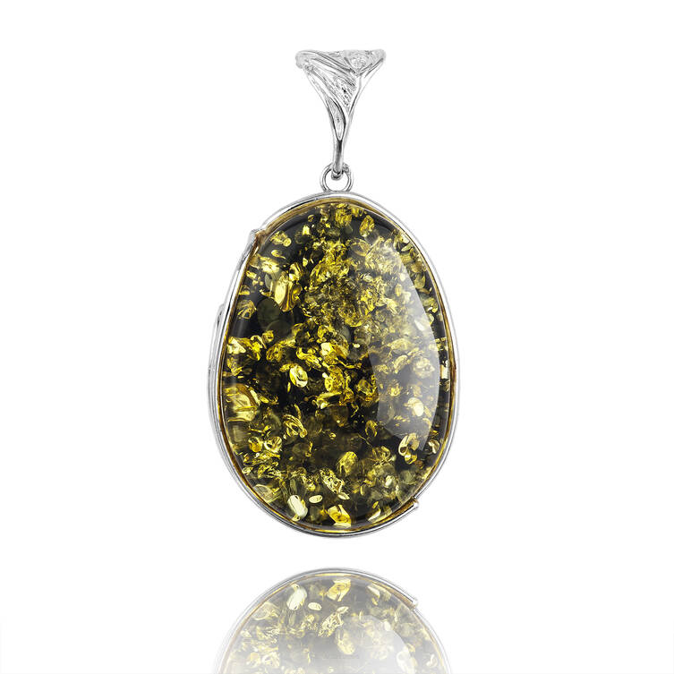 WISIOREK SREBRNY Z BURSZTYNEM