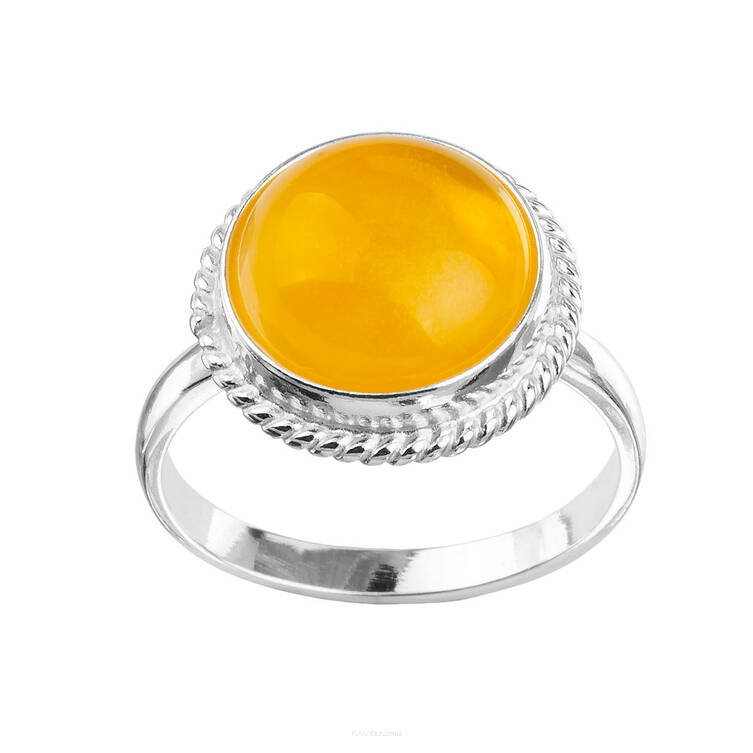 PIERŚCIONEK SREBRO Z BURSZTYNEM