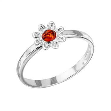 PIERŚCIONEK SREBRNY Z BURSZTYNEM