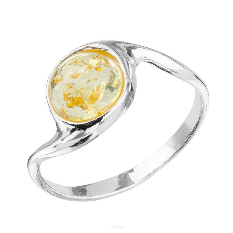 PIERŚCIONEK SREBRO Z BURSZTYNEM