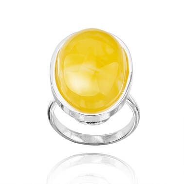 PIERŚCIONEK SREBRO Z BURSZTYNEM
