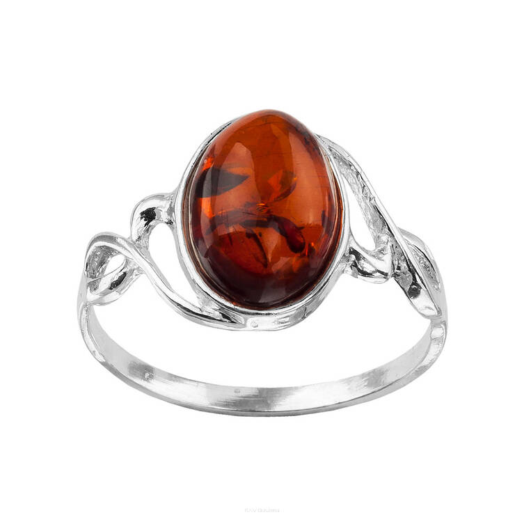 PIERŚCIONEK SREBRO Z BURSZTYNEM