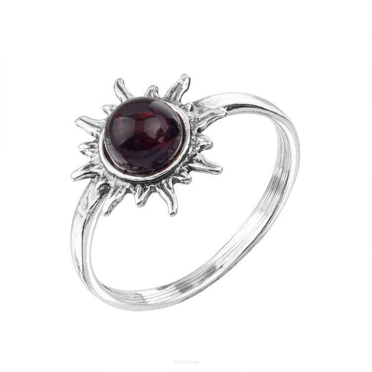 PIERŚCIONEK SREBRNY Z BURSZTYNEM