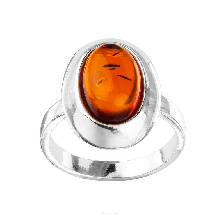 PIERŚCIONEK SREBRO Z BURSZTYNEM