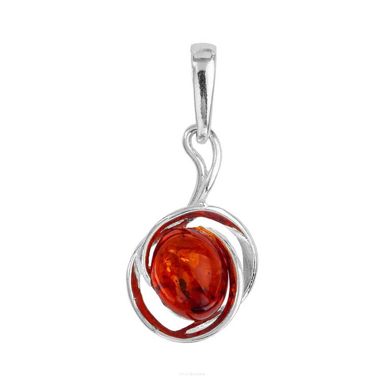 WISIOREK SREBRNY Z BURSZTYNEM